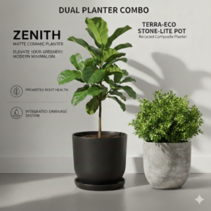 Zenith & Terra-Eco Dual Planter Set